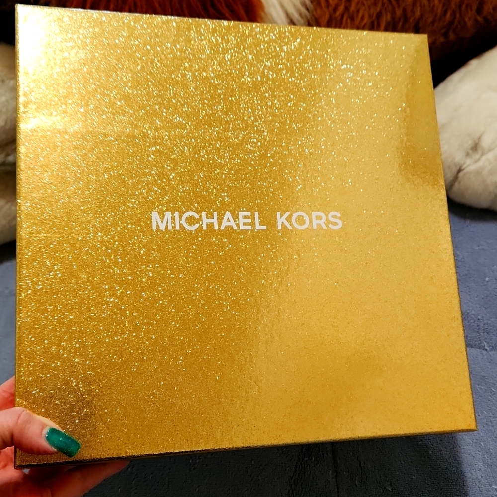 NWT MK GLITTER GOLD BOX
